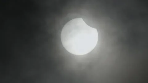 Captivating solar event observed in the sky during a partial eclipse Vídeos de archivo 307474811