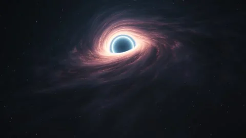 A captivating space landscape and a glimpse into the mysteries of a black hole. Stock Footage 302431512