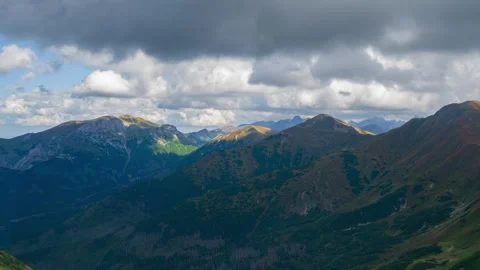 Captivating Summer Day View of Tatra Mountains and Cloudscape Stock Footage 282128823