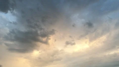 Captivating Sunset with Swirling Storm Clouds Above Stock Footage 300350072