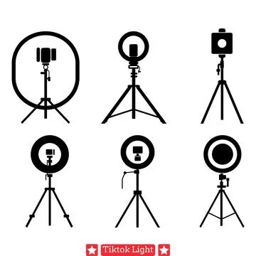 Captivating TikTok Light Vector Set  Add Glowing Charm to Your Creative Pro.. Stock Illustration