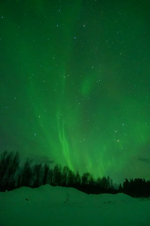 Captivating timelapse video showcasing the dynamic movements of the aurora Stock Footage 330376606