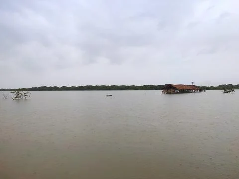 Captivating the Tranquil Waterscape with Cloud-Lined Skies Foto stock