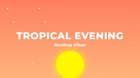 Captivating tropical evening rooftop backdrop with warm sunset and paradise.. Video stock 337503079