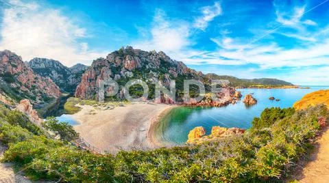 Photograph: Captivating view of Li Cossi beach on Costa Paradiso resort ...