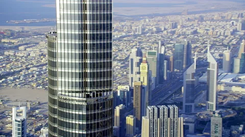 A captivating  view over Dubai skyline ona beautiful sunny day. on the top Stock-Footage 139485044