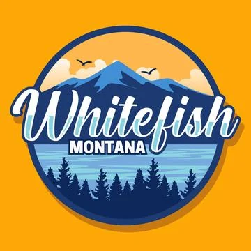Captivating views of nature and sky in Whitefish Montana Stockillustratie