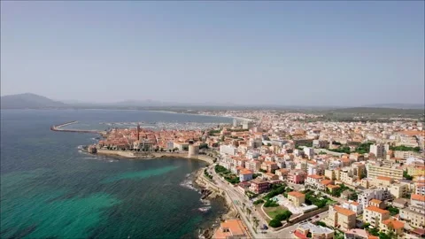 Captivating views of the sea surround a luxurious villa in Olbia, Sardinia. Stock Footage 262314088