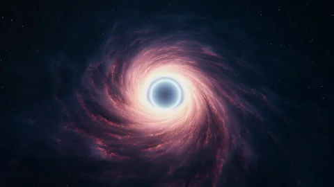 Captivating visuals of a dynamic black hole animation with swirling space Stock Footage 276871525