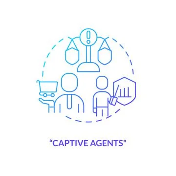 Captive agents blue gradient concept icon Stock Illustration