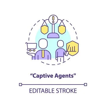 Captive agents concept icon Stock Illustration