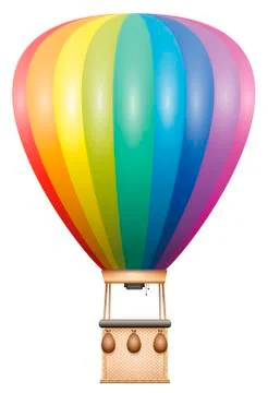 Captive Balloon Rainbow Colored Stock Illustration
