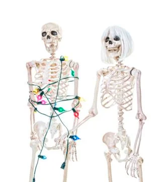 Captive christmas skeleton Stock Photos