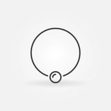 Captive ring outline icon. Vector piercing jewelry ring symbol Stock Illustration