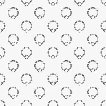 Captive ring seamless pattern. Vector piercing background Stock Illustration