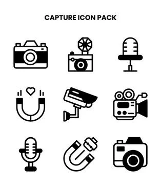 Capture DuoTone Design Icons Pack Stock Illustration