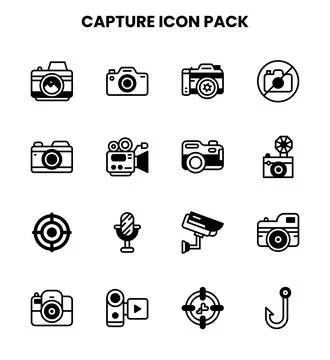 Capture DuoTone Icons Pack Stock Illustration