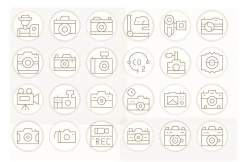 Capture Exclusive Vector Set featuring 24 Thin Line Pixel Optimized 128x128.. Illustrazione stock