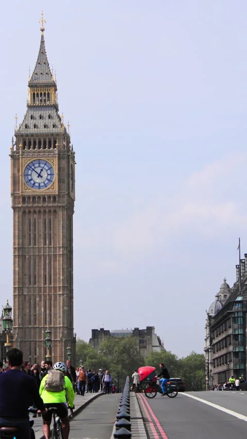 Capture the iconic view of Big Ben along with the picturesque Westminster Bridge Stock Footage 310297852