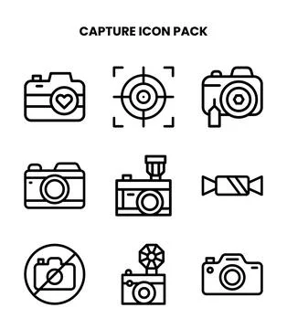 Capture Line Vector Icons Pack イラスト素材