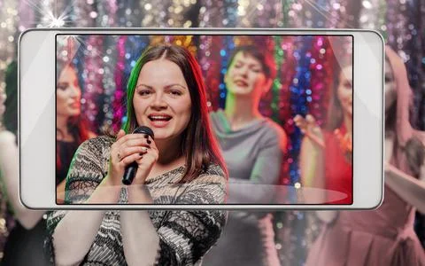 Capture the moment of singing Foto stock