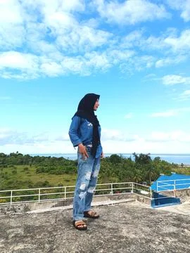 Capture the moment at the top. Foto stock