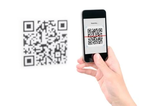 Capture qr code on mobile phone Stock Photos
