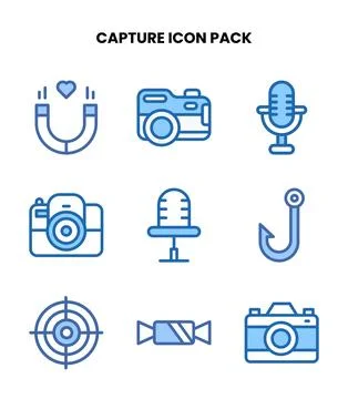 Capture Two Colour Design Icons Pack Stock Illustration