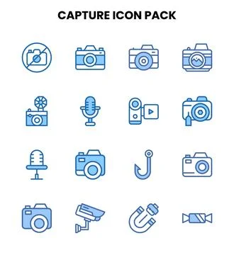 Capture Two Colour Design Icons Pack Stock Illustration