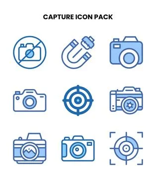 Capture Two Colour Scalable Icons Pack Stock Illustration