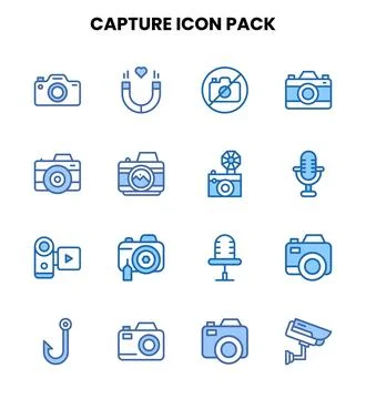 Capture Two Colour Scalable Icons Pack Stock Illustration