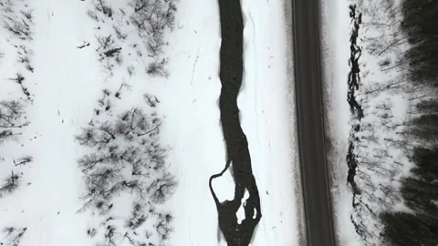 Captured with a drone, this video showcases a Nordic winter scene in Norway, Stock Footage 330376539