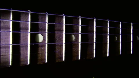 Captured old guitar closeup on black background 動画素材 43364436