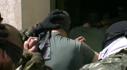 Captured prisoners by the islamic extremists Stock-Footage 52100778