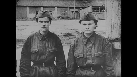 Captured soldiers of the Red Army. Operation Barbarossa Stock-Footage 244729068