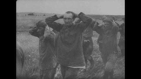 Captured Soviet soldiers. Operation Barbarossa Stock Footage 244729067