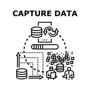 Capturing and processing data with digital technology Stock Illustration