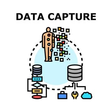 Capturing and processing human data for analysis Stock Illustration