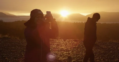 Capturing a beautiful sunrise Stock Footage 90079230