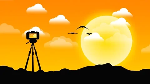 Capturing beautiful sunrise view in camera animation Stock Footage 245743412
