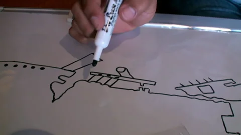 Capturing beauty of close-up drawing with hands and marker. Video stock 236458950