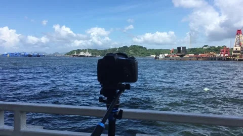 Capturing the beauty of the ocean landscape with a camera Stock Footage 323701144