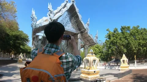 Capturing the Beauty of a Silver Temple Stock Footage 319415205