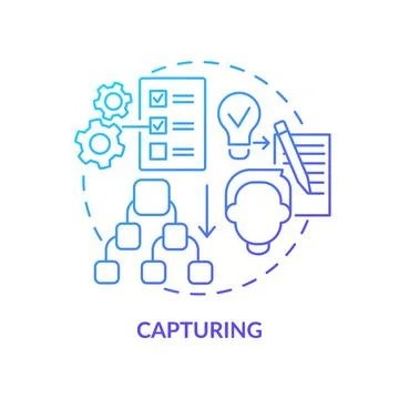 Capturing blue gradient concept icon Stock Illustration