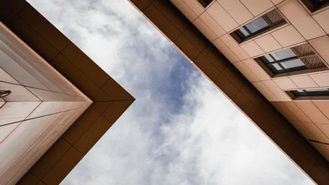 Capturing Building Edges and Rooftop Corner Stock Photos