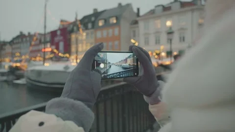 Capturing the Charm of a Festive Waterfront Video stock 333449060
