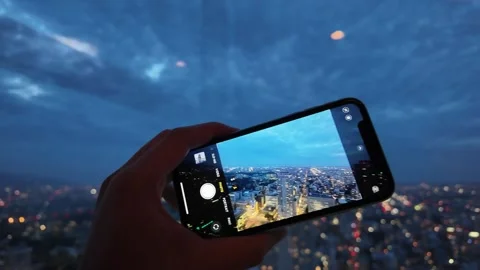 Capturing the Cityscape: A Night View from Above Stock Footage 313838116