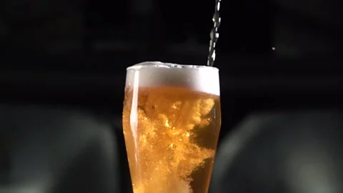 Capturing Craft Beer Pour in High Speed at 1000 Fps With Foam and Bubbles Stock Footage 324856200