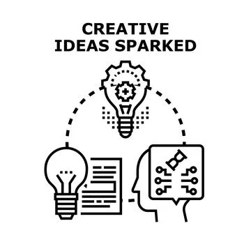 Capturing creative ideas sparking innovation concept Stock Illustration