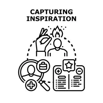 Capturing creative inspiration concept for developing ideas Stock Illustration